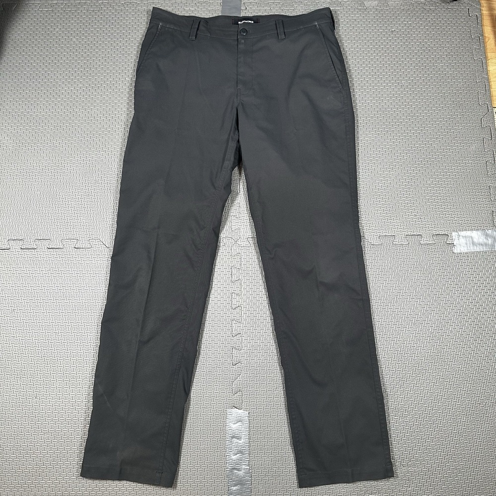 Bluffworks Pants Mens 34x32* Gray Chino Ascender Regular Fit Performance Zip